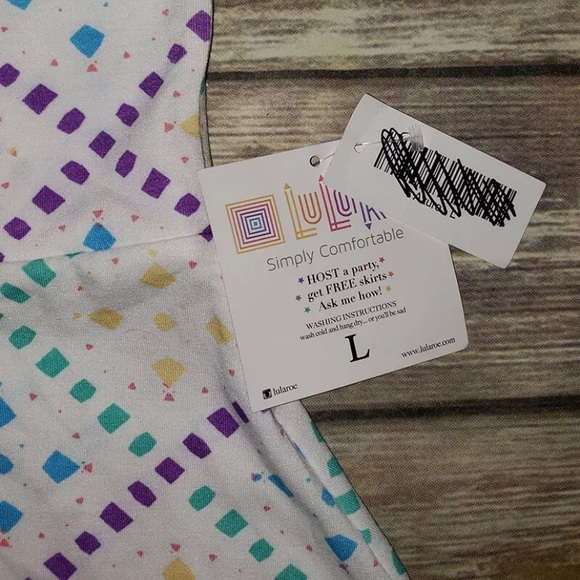 Women’s NWT LULAROE Azure Retro Print Skirt SZ L - Picture 2 of 3